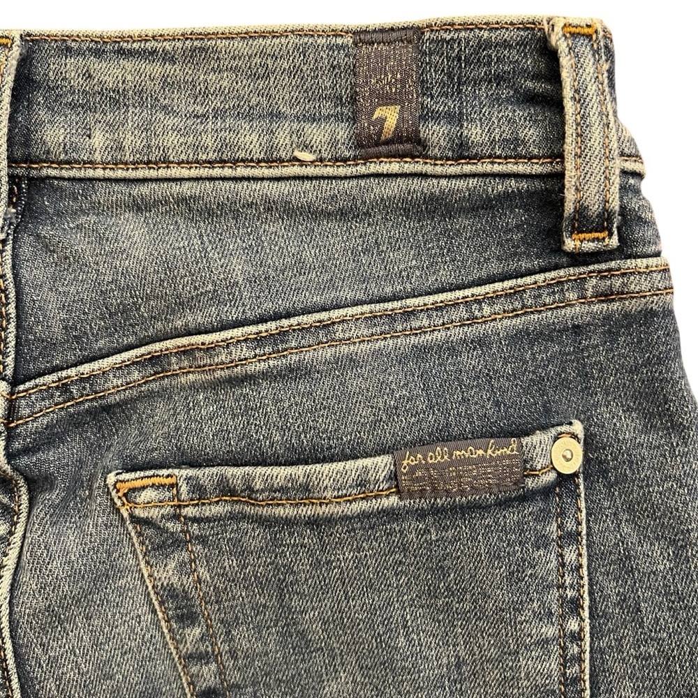 7 FOR ALL MANKIND High Waist Slim Kick Destroyed Hem Luxury Jeans Size 25 - Picture 12 of 16